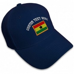 Baseball Caps Custom Baseball Cap Ghana Embroidery Dad Hats for Men & Women Strap Closure - Navy - CI18SDI8EXI $31.22