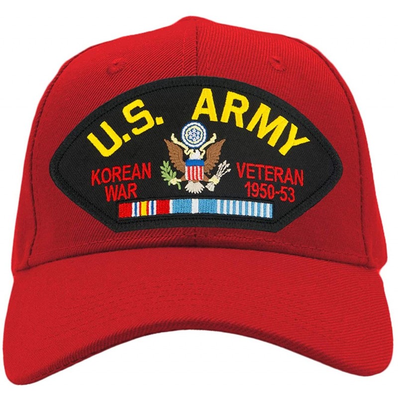Baseball Caps US Army - Korean War Veteran Hat/Ballcap Adjustable One Size Fits Most (Multiple Colors & Styles) - Red - C418I...