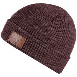 Skullies & Beanies Tread Beanie with Real Leather Patch- Multi-Season Headwear for Men and Women (One Size) - Dusty Plum - C7...