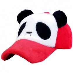 Baseball Caps Panda Bear with Ears Baseball Hat Cap Winter Warm Caps - Red - C0185OWG8KY $28.38