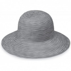 Sun Hats Women's Petite Scrunchie Sun Hat - UPF 50+- Packable for Every Day- Designed in Australia. - Grey/White Dots - CR12O...