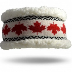 Cold Weather Headbands adult one size cozy winter headband - Maple Leaf Black - CI188CSO34X $48.00
