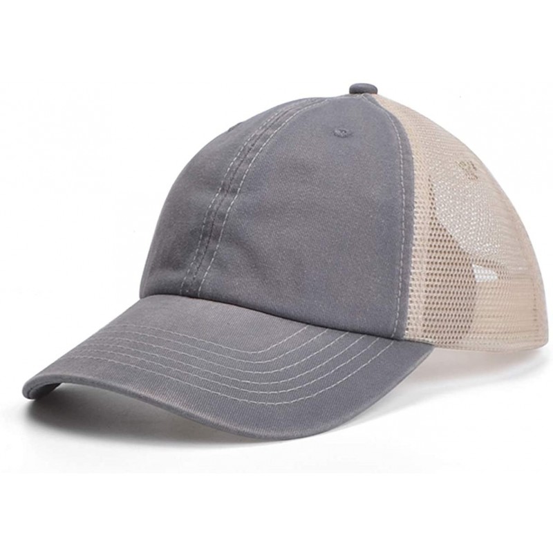 Baseball Caps Men's Vintage Mesh Trucker Hat Outdoor Sport Summer Baseball Cap - Light Gray - CZ18RM0H5M6 $26.91
