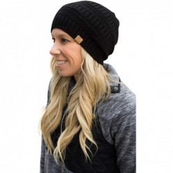 Skullies & Beanies Olivia and Jane Warm and Cozy- Lightweight Slouch Beanie- Winter Hats for Women - Black - CC18U06SGHQ $26.16