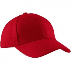 Baseball Caps Port & Company Men's Brushed Twill Cap - Red - C811QDRWB0N $18.43