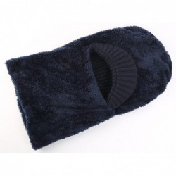 Balaclavas Mens Winter Neck Warmer Hat Tuque Visor Beanie Ear Warmer Face Cover - Navy Blue - CA12N5MPITW $24.77