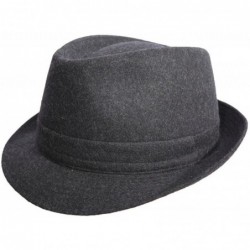 Fedoras Classic Trilby Feutre Wool Felt Trilby Hat Water Repellent - Anthracite - CP110ALIX2H $77.61