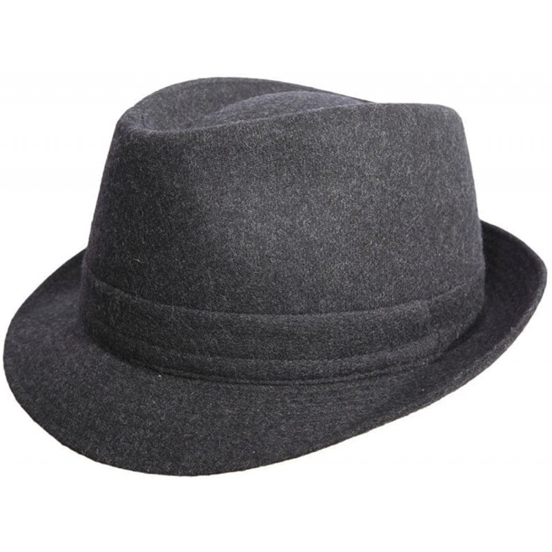 Fedoras Classic Trilby Feutre Wool Felt Trilby Hat Water Repellent - Anthracite - CP110ALIX2H $52.04