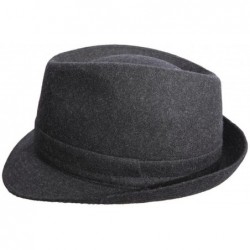 Fedoras Classic Trilby Feutre Wool Felt Trilby Hat Water Repellent - Anthracite - CP110ALIX2H $52.04