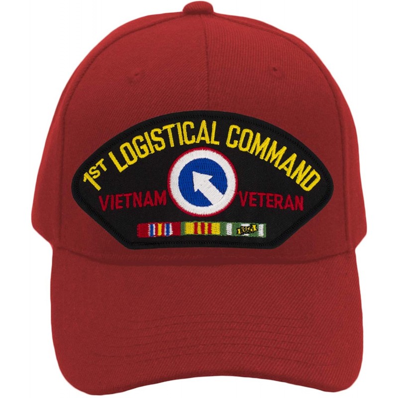 Baseball Caps 1st Logistical Command - Vietnam Hat/Ballcap Adjustable One Size Fits Most - Red - CF18OQXKI5N $28.32