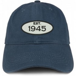 Baseball Caps Established 1945 Embroidered 75th Birthday Gift Soft Crown Cotton Cap - Navy - CZ183RDZI50 $36.54
