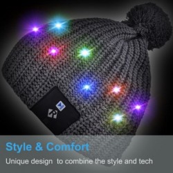 Skullies & Beanies Light Up Beanie Hat Stylish Unisex LED Knit Cap for Indoor and Outdoor - Lb008-gray-string - CK186LMCS0O $...