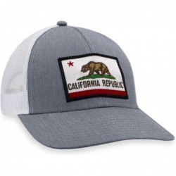 Baseball Caps California Flag Hat - California Republic Trucker Hat Baseball Cap Snapback Hat - Grey/White - CY19603DHDX $40.87