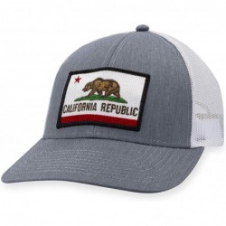 Baseball Caps California Flag Hat - California Republic Trucker Hat Baseball Cap Snapback Hat - Grey/White - CY19603DHDX $25.84