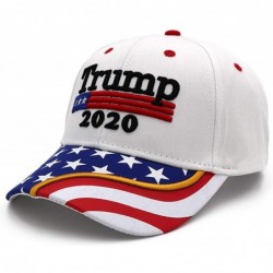 Baseball Caps Donald Trump 2020 Hat Keep America Great 3D Embroidery KAG MAGA Baseball Cap USA Flag - White B - CH18WA8D3C3 $...
