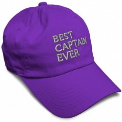 Baseball Caps Custom Soft Baseball Cap Best Captain Ever Embroidery Dad Hats for Men & Women - Purple - CJ19224EUII $31.41