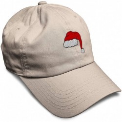 Baseball Caps Custom Soft Baseball Cap Santa Hat Embroidery Dad Hats for Men & Women - Stone - CE18SENCM3H $26.68