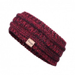 Cold Weather Headbands Winter Warm Cable Knit headband Head Wrap Ear Warmer for Women(Red/Black Mix) - Red/Black Mix - CZ18K5...