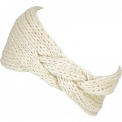 Cold Weather Headbands Women's Solid Cable Knitted Headband Headwrap Comfortable - Beige - CT193WYTLD0 $23.19