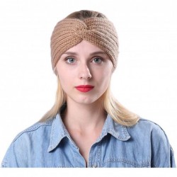 Headbands Women Knitted Twist Headband Turban Hair Band Head Wrap Headwear - Khaki - CV18LSTLSSS $19.23