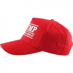 Baseball Caps Make America Great Again Our President Donald Trump Slogan with USA Flag Cap Adjustable Baseball Hat Red - CB18...