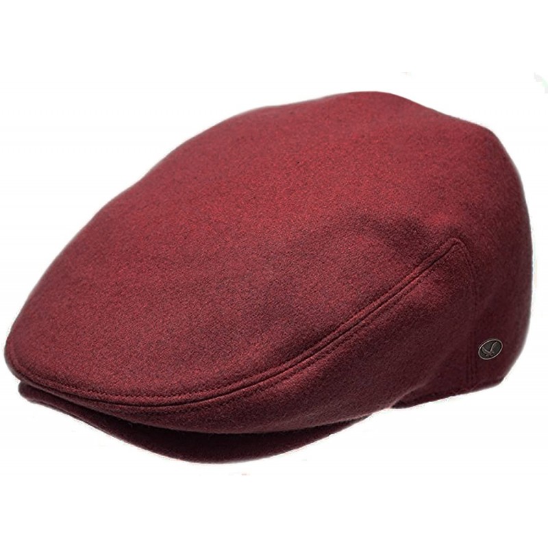 Skullies & Beanies Men's Premium Wool Blend Classic Flat IVY newsboy Collection Hat - 1581-burgundy - CW1865LA8E5 $25.24