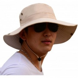 Sun Hats Men Fishing Hiking Bucket Hat Cowboy Sun Protection Cap Outdoor Travel Foldable Boonie UPF 50+ - Mh006-beige - CJ18S...
