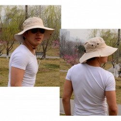 Sun Hats Men Fishing Hiking Bucket Hat Cowboy Sun Protection Cap Outdoor Travel Foldable Boonie UPF 50+ - Mh006-beige - CJ18S...