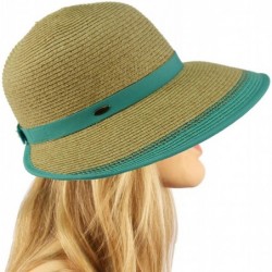 Sun Hats Backless Brim Floppy Visor 3-3/4" Wide Summer Beach Pool Sun Hat Cap - Mint - CJ18CZRR34A $22.82