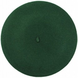 Berets French Beret - Wool Solid Color Womens Beanie Cap Hat - Green - CN12MAKL9CF $19.15