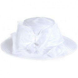 Sun Hats Women's Dressy Church Baptism Wedding Derby Hat - White1 - CB196T7GQAQ $38.01