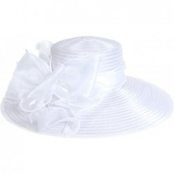 Sun Hats Women's Dressy Church Baptism Wedding Derby Hat - White1 - CB196T7GQAQ $38.01