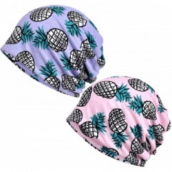 Skullies & Beanies Women's Stylish Cotton Beanie Chemo Cap Tiara Skull Cap Infinity Knit Cap Scarf - 1417-2 Pack-c - C818XZTI...