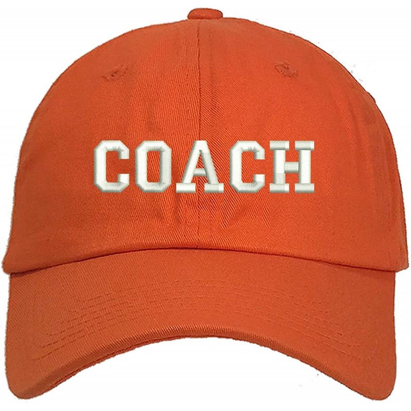 Baseball Caps Coach Dad Hat - Orange - CY18RHO9RC7 $23.35