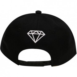 Baseball Caps Solid Diamond Snapback Cap - Black - CV11Y7E79C9 $18.05