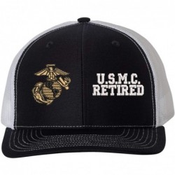 Baseball Caps U.S. Marine Corps Retired Mesh Back Cap - Navy - CS18RH4RWWT $67.42