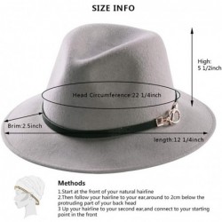 Fedoras Womens Fedora Hat 100% Wool Wide Brim Panama Felt Hats Winter Trilby Cap Church Party - A5-gray - CB18I9D3WAI $31.91