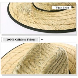 Cowboy Hats Western Style Round Up Cowboy Straw Hat Ladies Fedora Shapeable Brim Beach Hats - 99759_natural - C018SY4ZL3S $23.59