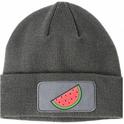 Skullies & Beanies Watermelon Emoji Meme Chest Winter Knit Beanie Hat - Grey - C412O1CNIR4 $42.44