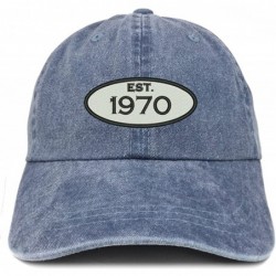 Baseball Caps Established 1970 Embroidered 50th Birthday Gift Pigment Dyed Washed Cotton Cap - Navy - C7180MANH9W $36.93