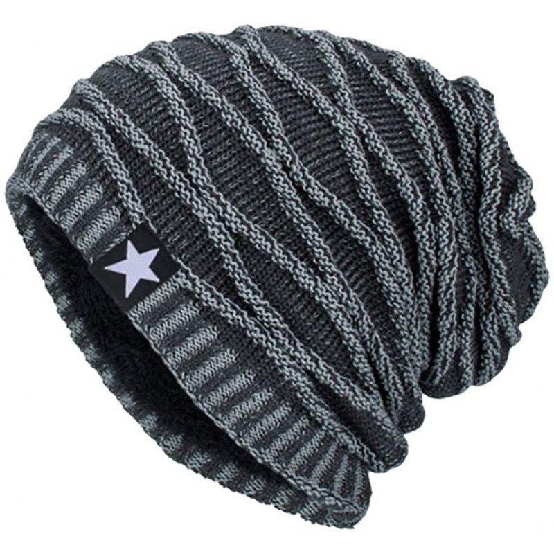 Skullies & Beanies Creazy Unisex Knit Cap Hedging Head Hat Beanie Cap Warm Outdoor Fashion Hat - Gray - CY188YYLKKC $16.68