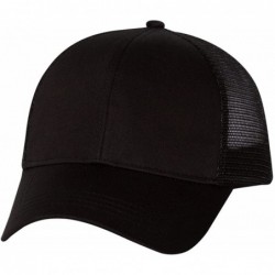 Baseball Caps Trucker Cap - 7070 - Adjustable - Black/ Black - CD11CYPVQL3 $17.45