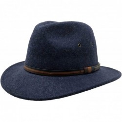 Fedoras One Fresh Hat Men's Crushable Safari Water Repellent Hat with Leather Band - Mix Blue - CW18QI3GYZ2 $89.69
