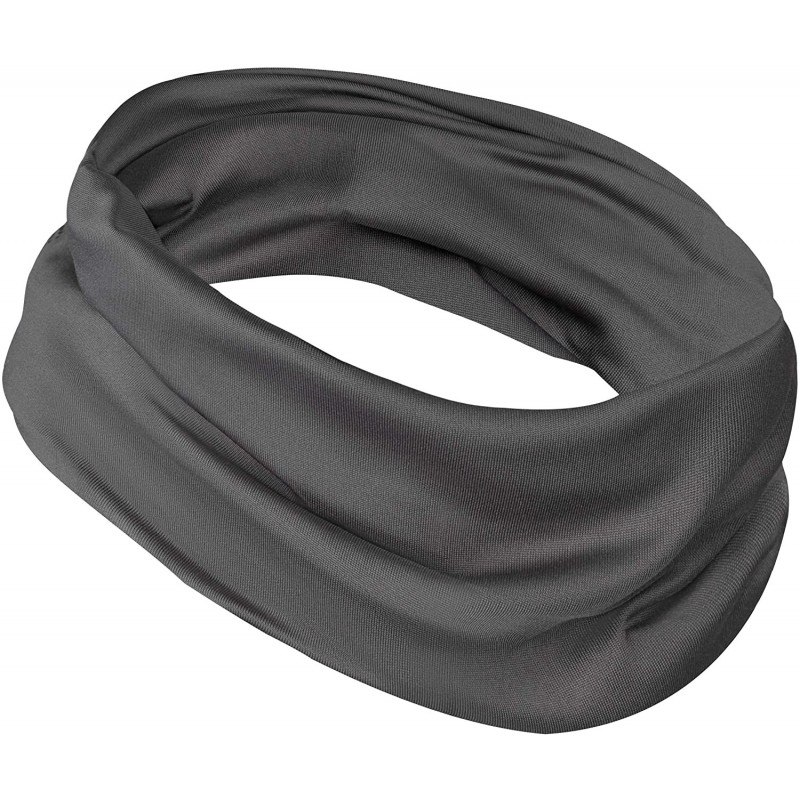 Headbands Cooling Gaiter Bandana Headband Scarf - Dark Gray - CA182XGDOQG $19.86