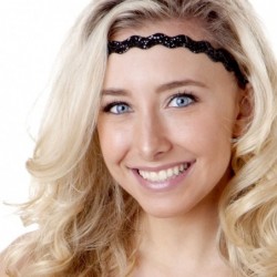 Headbands Women's Adjustable NO Slip Wave Bling Glitter Headband - Black & Teal Wave 2pk - CI11OI9GRYJ $18.50
