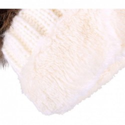 Skullies & Beanies Women's Winter Ski Knit Warm Fleece Beanie Hat w/Double Fur Pom - White Hat Coffee Ball - C218HLKCQW4 $21.75