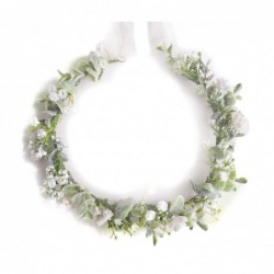 Headbands Artificial Floral Crown Green Flower Crown Floral Bridal Headpiece for Photo Prop-B01 - B01 - C418TW3LHNS $26.32