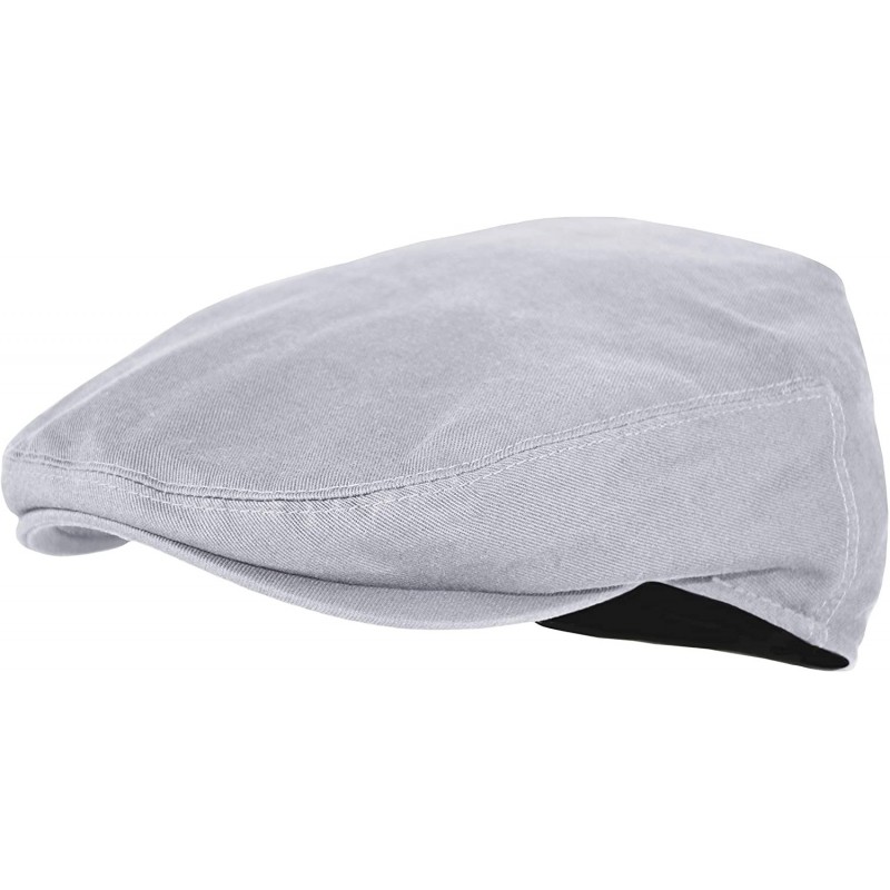 Newsboy Caps Premium Cotton Newsboy Mens Scally Foldable Solid Color Ivy Flat Cap - Gray - CP18UI0ZN20 $19.31