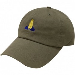Baseball Caps Pray Emoji Cotton Baseball Cap Dad Hats - Olive - C112JQZSOKT $25.22