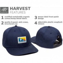 Baseball Caps Harvest Sustainable Fabric Woven Label Patch Hat - Adjustable Baseball Cap w/Plastic Snapback Closure - Navy - ...